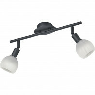 LED Plafondspot - Trion Brista - E14 Fitting - 2-lichts - Rond - Mat Zwart - Aluminium