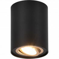 LED Plafondspot - Trion Cosmin - GU10 Fitting - Rond - Mat Zwart - Aluminium