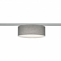 LED Railverlichting - Plafondlamp - Plafondverlichting - Trion Dual Hotia - 2 Fase - E27 Fitting - Rond - Mat Grijs - Textiel