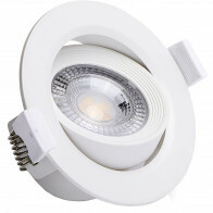 LED Spot - Inbouwspot - Aigi Nilona - 7W - Warm Wit 3000K - Rond - Kantelbaar - Mat Wit - Aluminium