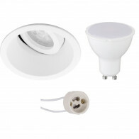 LED Spot Set - Pragmi Zano Pro - GU10 Fitting - Inbouw Rond - Mat Wit - 8W - Natuurlijk Wit 4200K - Kantelbaar - Ø93mm