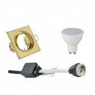 LED Spot Set - Trion - GU10 Fitting - Inbouw Vierkant - Mat Goud - 4W - Natuurlijk Wit 4200K - Kantelbaar 80mm