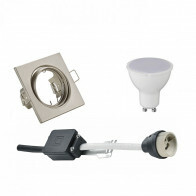 LED Spot Set - Aigi - Trion - GU10 Fitting - Inbouw Vierkant - Mat Nikkel - 6W - Helder/Koud Wit 6400K - Kantelbaar 80mm