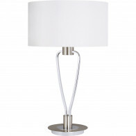 LED Tafellamp - Tafelverlichting - Trion Hilton - E27 Fitting - Rond - Mat Nikkel - Aluminium