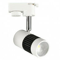 LED Railverlichting - Track Spot - 8W 1 Fase - Rond - Natuurlijk Wit 4200K - Mat Zwart/Wit Aluminium