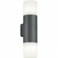 LED Tuinverlichting - Wandlamp - Trion Hosina - E27 Fitting - 2-lichts - Mat Zwart - Aluminium