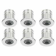 LED Veranda Spot Verlichting 6 Pack - Velvalux - 3W - Warm Wit 3000K - Inbouw - Dimbaar - Rond - Mat Zilver - Aluminium - Ø31mm