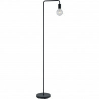 LED Vloerlamp - Trion Dolla - E27 Fitting - 1-lichts - Rond - Mat Zwart - Aluminium