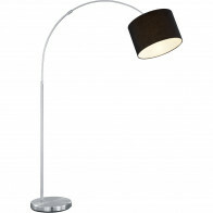 LED Vloerlamp - Trion Hotia - E27 Fitting - Verstelbaar - Rond - Mat Zwart - Aluminium