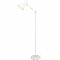 LED Vloerlamp - Vloerverlichting - Trion Ewomi - E27 Fitting - Rond - Mat Wit - Aluminium
