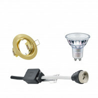 LED Spot Set - GU10 Fitting - Inbouw Rond - Mat Goud - Kantelbaar Ø83mm - Philips - MASTER 927 36D VLE - 4.9W - Warm Wit 2200K-2700K - DimTone Dimbaar