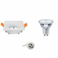 LED Spot Set - GU10 Fitting - Inbouw Vierkant - Mat Wit - 85mm - Philips - MASTER 927 36D VLE - 4.9W - Warm Wit 2200K-2700K - DimTone Dimbaar