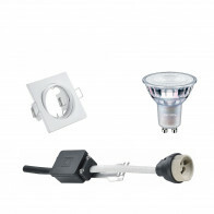 LED Spot Set - GU10 Fitting - Inbouw Vierkant - Mat Wit - Kantelbaar 80mm - Philips - MASTER 927 36D VLE - 4.9W - Warm Wit 2200K-2700K - DimTone Dimbaar
