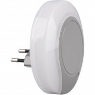 Stekkerlamp - Stekkerspot met Dag en Nacht Sensor Incl. Schakelaar - Trion Jiko - 0.4W - Warm Wit 3000K - Rond - Mat Grijs - Kunststof