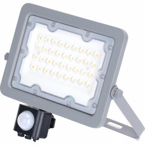 LED Bouwlamp met Sensor - Aigi Zuino - 30 Watt - Natuurlijk Wit 4000K - Waterdicht IP65 - Kantelbaar - Mat Grijs - Aluminium