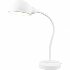 LED Bureaulamp - Tafelverlichting - Trion Pirle - E27 Fitting - Rond - Mat Wit - Aluminium
