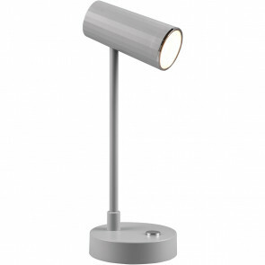 LED Bureaulamp - Trion Lono - 2.5W - Aanpasbare Kleur - Dimbaar - Rond - Mat Grijs - Kunststof