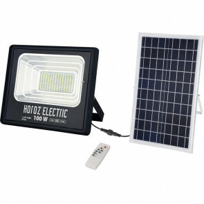 LED Floodlight op Zonne-energie - LED Schijnwerper - LED Solar Tuinverlichting Wandlamp - Togre - 100W - Helder/Koud Wit 6400K - Afstandsbediening - Waterdicht IP65 - Aluminium