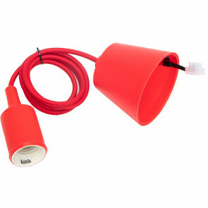 LED Hanglamp - Hanglampen - Aigi Yuka - E27 Fitting - Rond - Mat Rood - Kunststof