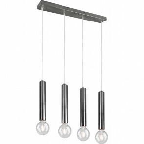 LED Hanglamp - Hangverlichting - Trion Claro - E27 Fitting - 4-lichts - Rond - Mat Nikkel - Aluminium