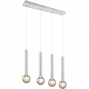 LED Hanglamp - Hangverlichting - Trion Claro - E27 Fitting - 4-lichts - Rond - Mat Wit - Aluminium