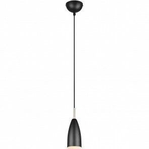 LED Hanglamp - Hangverlichting - Trion Farona - E14 Fitting - 1-lichts - Rond - Mat Zwart - Aluminium