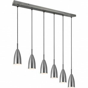 LED Hanglamp - Hangverlichting - Trion Farona - E14 Fitting - 6-lichts - Rond - Mat Nikkel - Aluminium