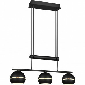 LED Hanglamp - Hangverlichting - Trion Flatina - E14 Fitting - 3-lichts - Rechthoek - Mat Zwart - Aluminium
