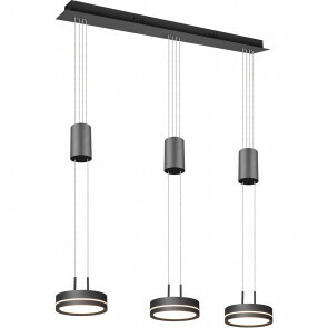 LED Hanglamp - Hangverlichting - Trion Franco - 21.6W - 3-lichts - Warm Wit 3000K - Rond - Mat Antraciet - Aluminium
