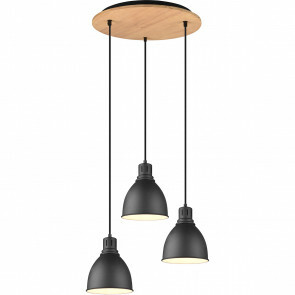 LED Hanglamp - Hangverlichting - Trion Handoll - E27 Fitting - 3-lichts - Rond - Mat Zwart - Aluminium