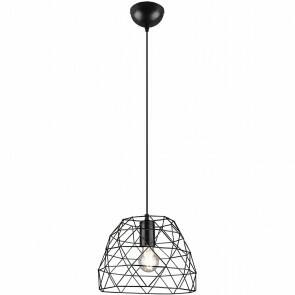 LED Hanglamp - Hangverlichting - Trion Hiva - E27 Fitting - Rond - Mat Zwart  - Aluminium