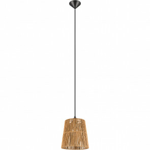 LED Hanglamp - Hangverlichting - Trion Holz - E27 Fitting - 1-lichts - Rond - Bruin - Papier 1