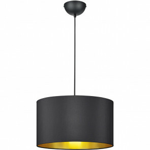 LED Hanglamp - Hangverlichting - Trion Hostons - E27 Fitting - Rond - Mat Zwart - Textiel
