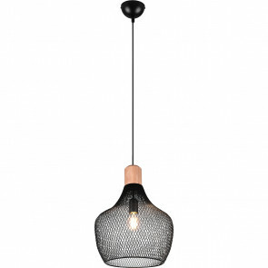 LED Hanglamp - Hangverlichting - Trion Jenna XL - E27 Fitting - 1-lichts - Rond - Mat Zwart - Aluminium