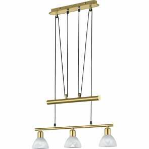 LED Hanglamp - Hangverlichting - Trion Levino - E14 Fitting - Warm Wit 3000K - 3-lichts - Rechthoek - Mat Goud - Aluminium