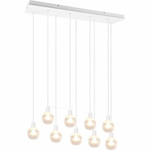 LED Hanglamp - Hangverlichting - Trion Merda - E14 Fitting - 9-lichts - Rechthoek - Mat Wit - Aluminium