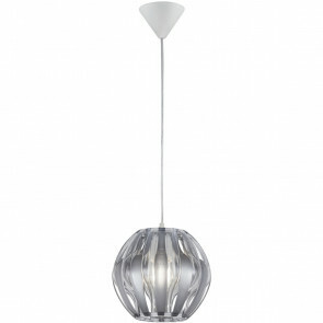 LED Hanglamp - Hangverlichting - Trion Pumon - E27 Fitting - Rond - Mat Zilver - Kunststof