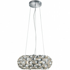 LED Hanglamp - Hangverlichting - Trion Spon - E14 Fitting - Rond - Mat Chroom - Aluminium
