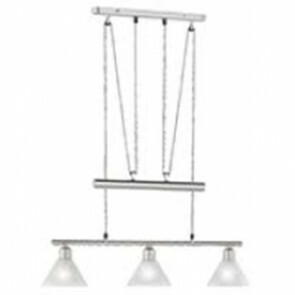 LED Hanglamp - Hangverlichting - Trion Stomun - E14 Fitting - 3-lichts - Rechthoek - Mat Nikkel - Aluminium 