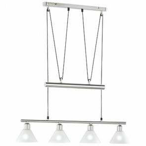 LED Hanglamp - Hangverlichting - Trion Stomun - E14 Fitting - 4-lichts - Rechthoek - Mat Nikkel - Aluminium