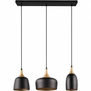 LED Hanglamp - Hangverlichting - Trion Zira - E14 Fitting - 3-lichts - Rechthoek - Mat Zwart - Metaal 1