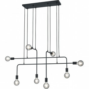 LED Hanglamp - Trion Conar - E27 Fitting - Rechthoek - Mat Zwart - Aluminium