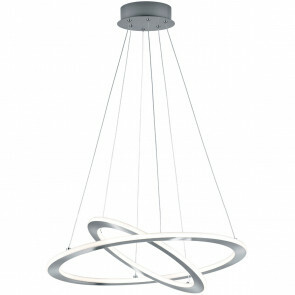 LED Hanglamp - Trion Duban - 40W - Warm Wit 3000K - Dimbaar - Rond - Mat Nikkel - Aluminium 
