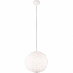LED Hanglamp - Trion Fluffy - E27 Fitting - 1-lichts - Rond - Taupe - Synthetik Pluche 1
