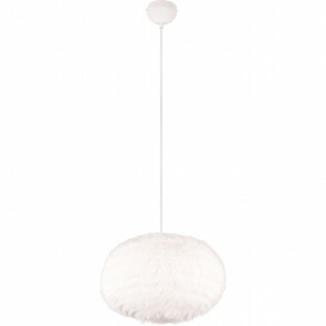 LED Hanglamp - Trion Fluffy XL - E27 Fitting - 1-lichts - Rond - Taupe - Synthetik Pluche 1