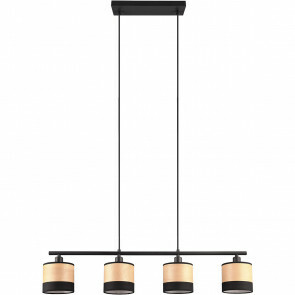 LED Hanglamp - Trion Lazo - E14 Fitting - 4-lichts - Rechthoek - Mat Zwart - Metaal 1