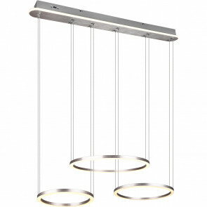 LED Hanglamp - Trion Mirosa - 56W - Aanpasbare Kleur - Dimbaar - Rechthoek - Mat Nikkel - Aluminium
