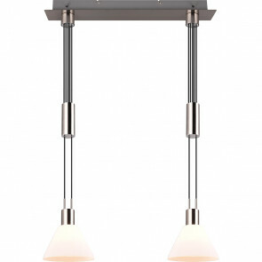 LED Hanglamp - Trion Stey - E27 Fitting - 2-lichts - Rond - Mat Nikkel - Metaal - Glas 1