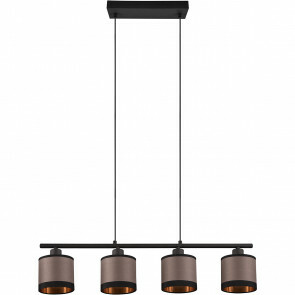 LED Hanglamp - Trion Vamos - E14 Fitting - 4-lichts - Rechthoek - Mat Zwart - Metaal 1