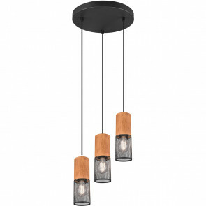 LED Hanglamp - Trion Yosh - E27 Fitting - 3-lichts - Rond - Mat Zwart - Aluminium